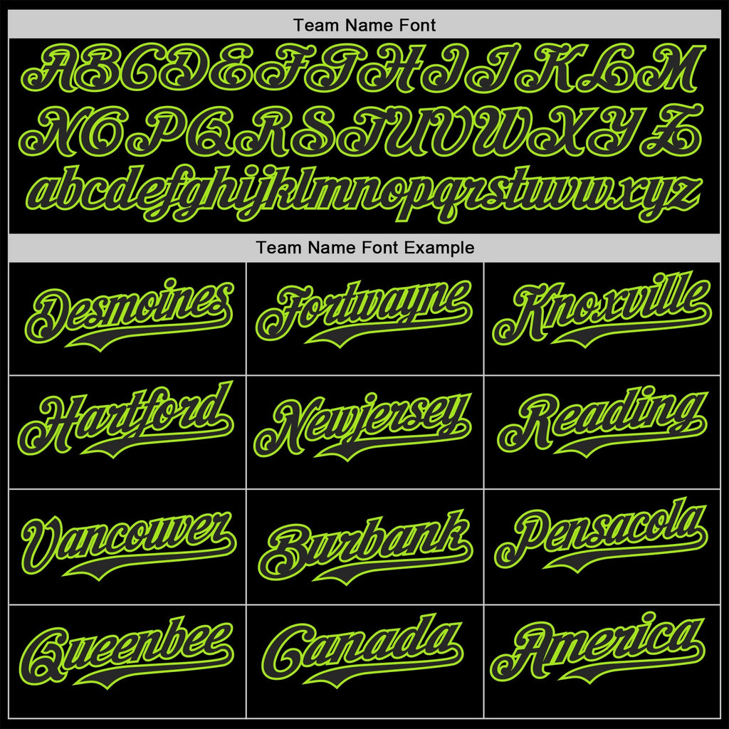 Custom Black-Neon Green Trippy Neon Monster Skull Authentic Baseball Jersey