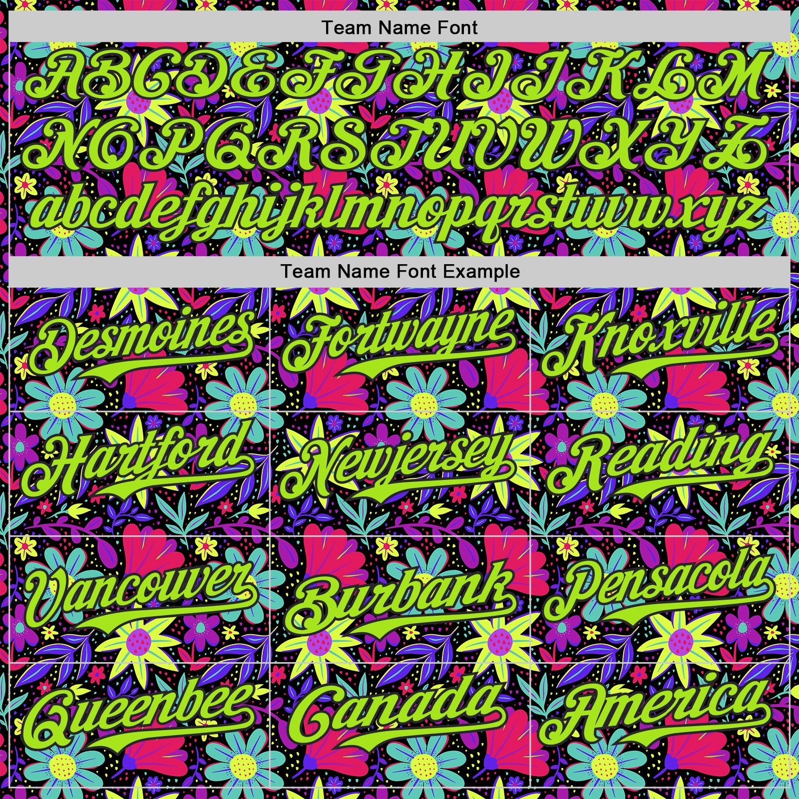 Custom Black-Neon Green Psychedelic Trippy Flower Authentic Baseball Jersey