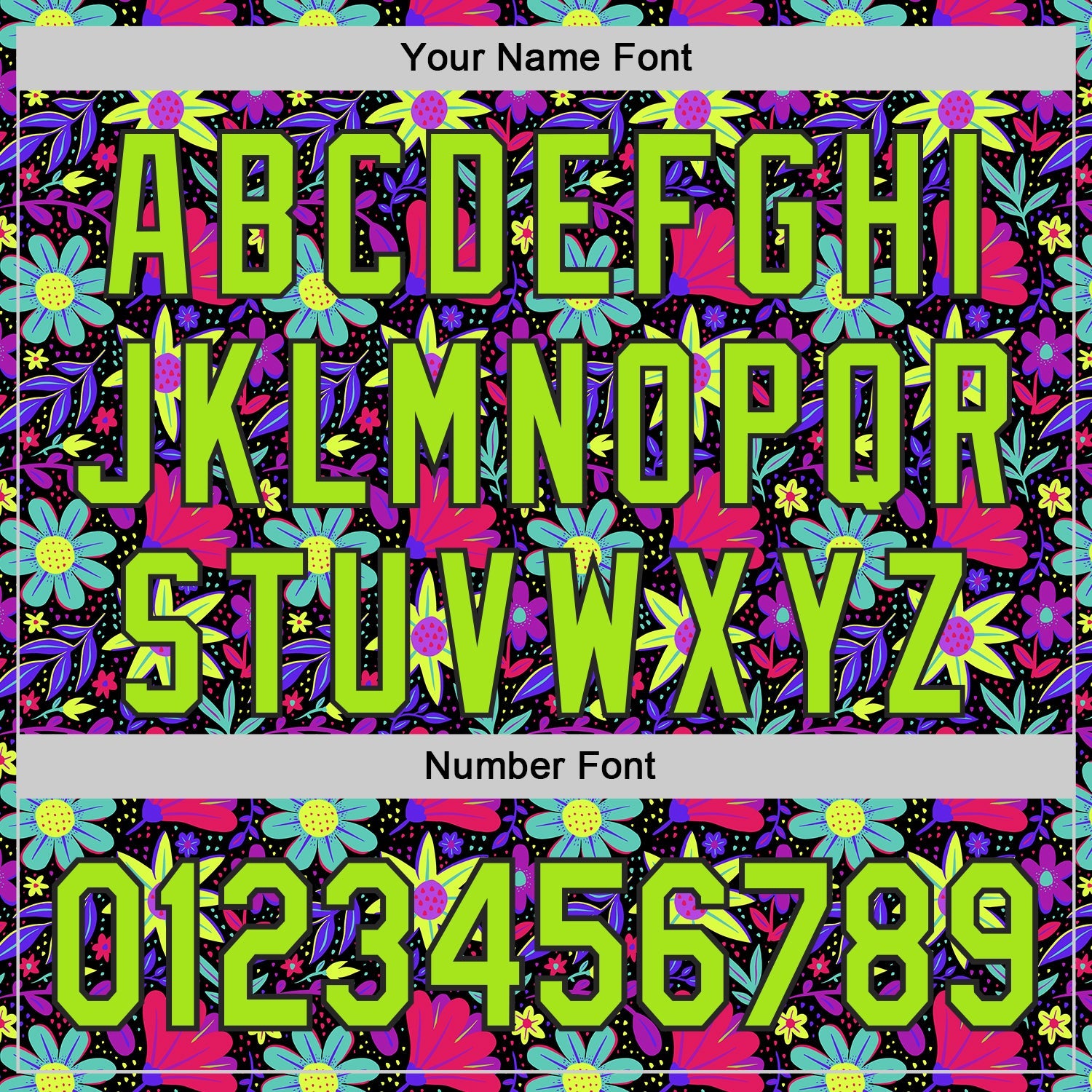 Custom Black-Neon Green Psychedelic Trippy Flower Authentic Baseball Jersey
