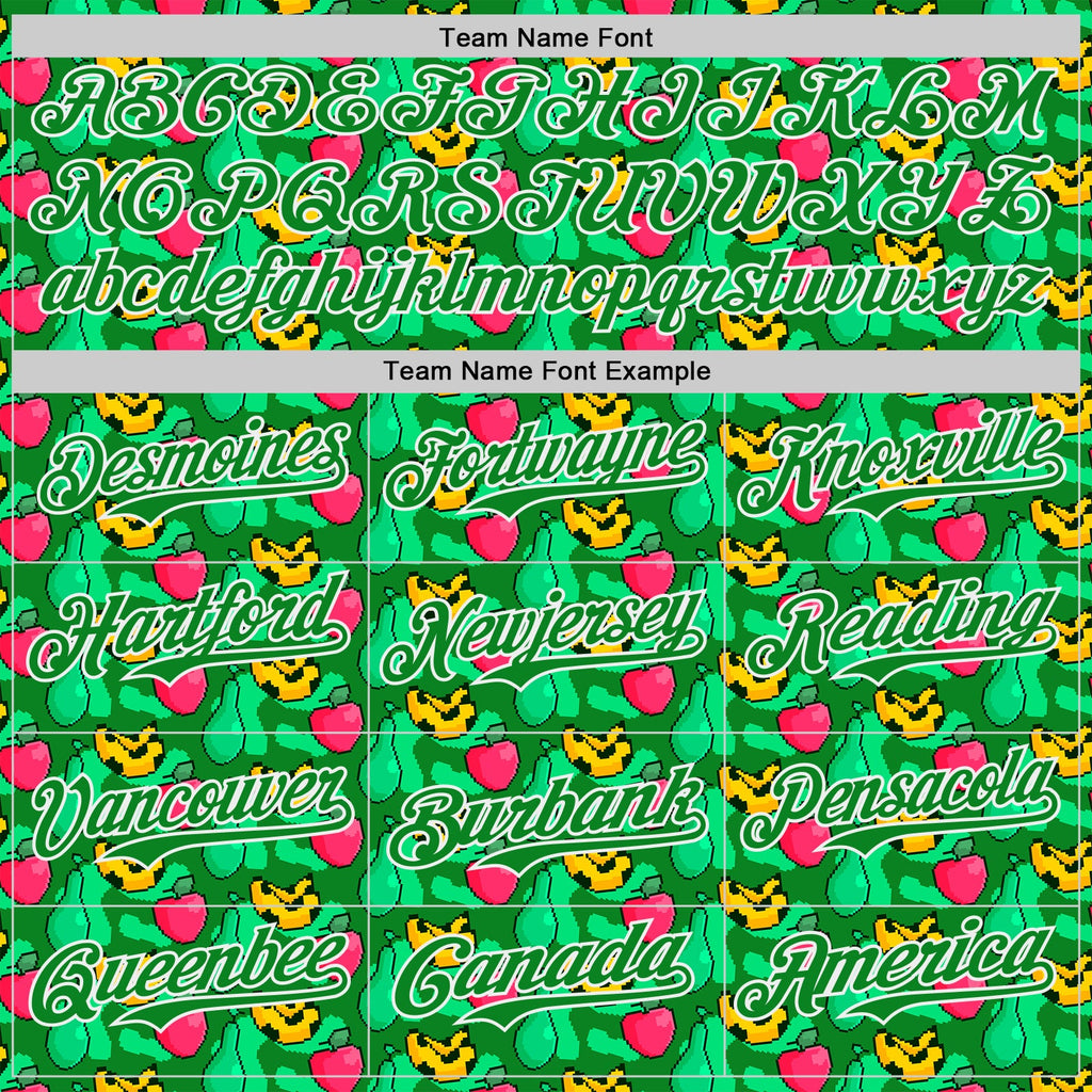 Custom Grass Green-White Psychedelic Trippy Fruit Authentic Baseball Jersey