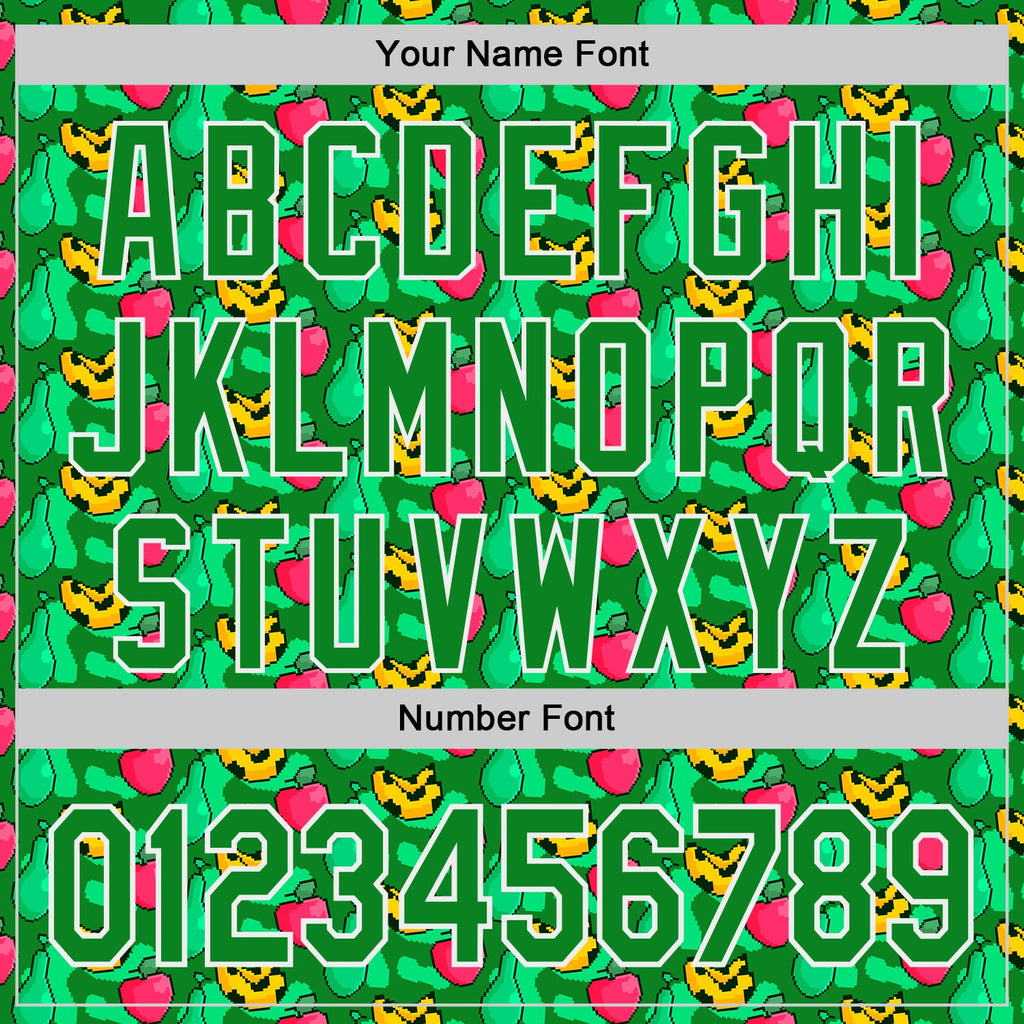 Custom Grass Green-White Psychedelic Trippy Fruit Authentic Baseball Jersey