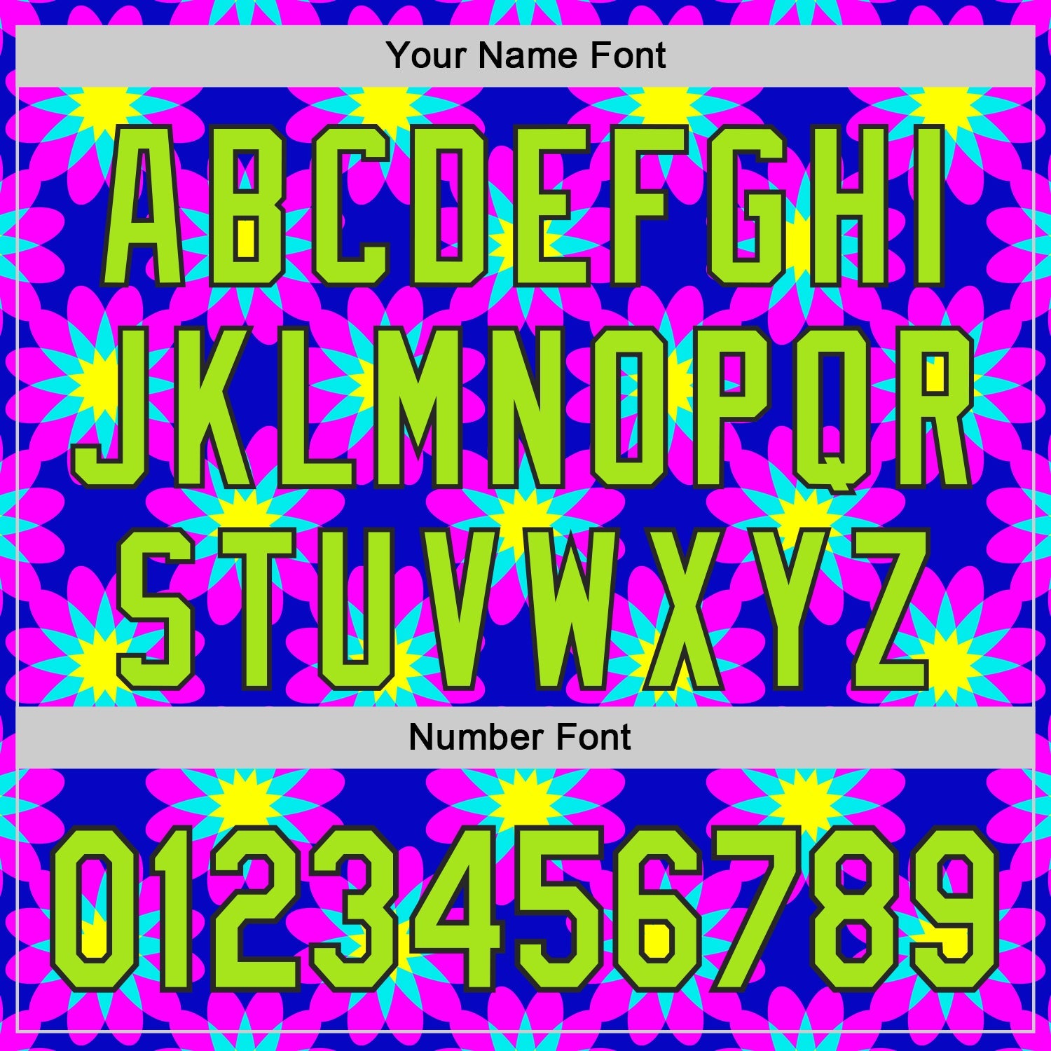 Custom Blue Neon Green-Black Psychedelic Trippy Flower Authentic Baseball Jersey