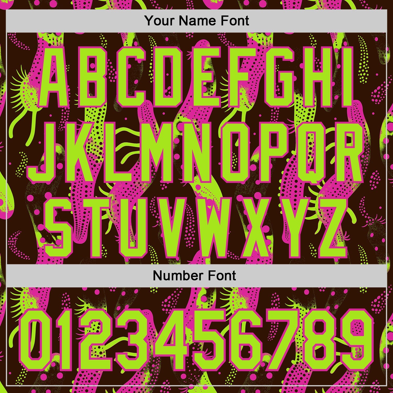 Custom Brown Neon Green-Deep Pink Psychedelic Trippy Sea Life Authentic Baseball Jersey