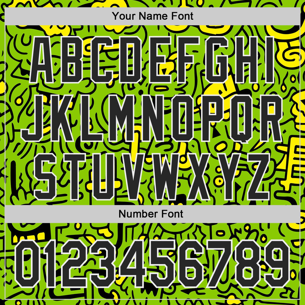 Custom Neon Green Black-White Psychedelic Trippy Neon Monster Authentic Baseball Jersey