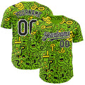 Custom Neon Green Black-White Psychedelic Trippy Neon Monster Authentic Baseball Jersey