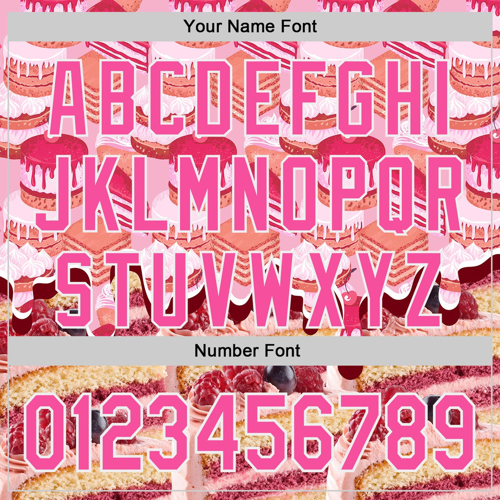 Custom Pink-White Ice Cream Cake Foodie Dessert Authentic Baseball Jersey