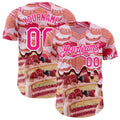 Custom Pink-White Ice Cream Cake Foodie Dessert Authentic Baseball Jersey