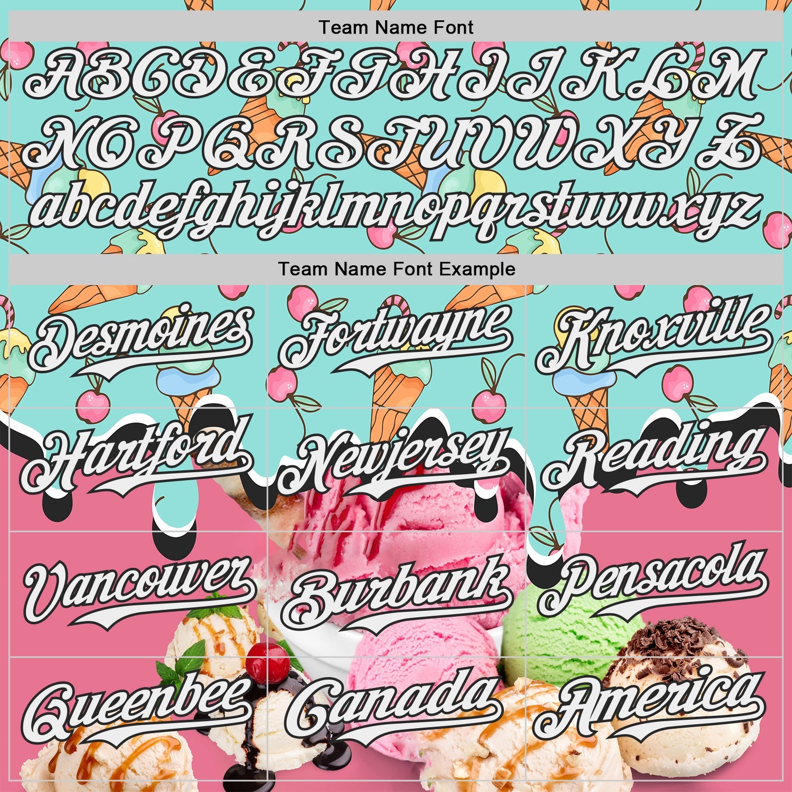 Custom Ice Blue White-Black Ice Cream Foodie Dessert Authentic Baseball Jersey