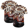 Custom Cream-Black Ice Cream Donut  Foodie Dessert Authentic Baseball Jersey