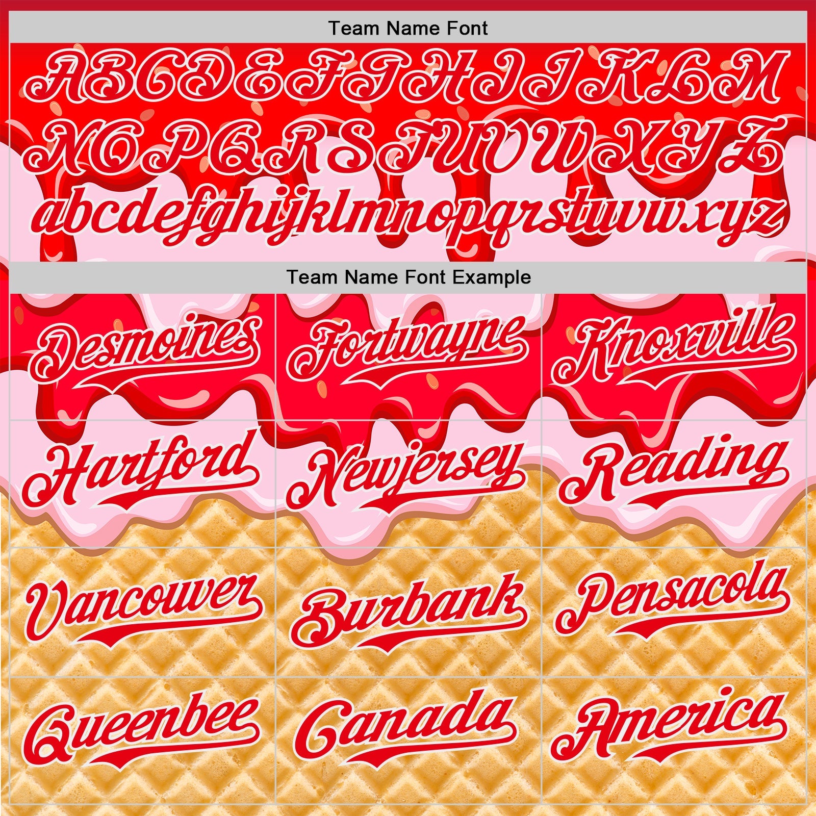 Custom Fire Red-White Ice Cream Waffle Foodie Dessert Authentic Baseball Jersey