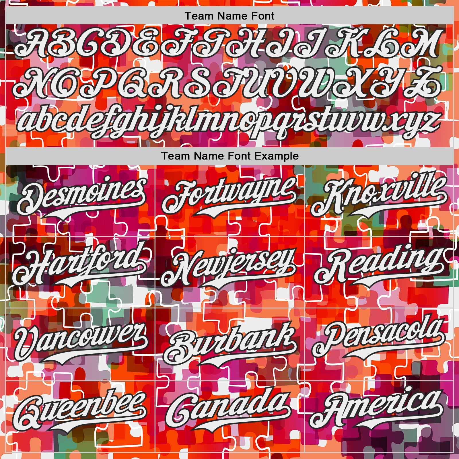 Custom Red White-Black Puzzle 3D Pattern Design Authentic Baseball Jersey