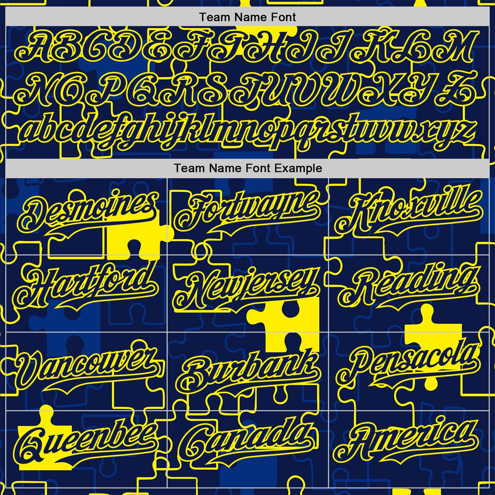 Custom Navy-Light Yellow Puzzle 3D Pattern Design Authentic Baseball Jersey