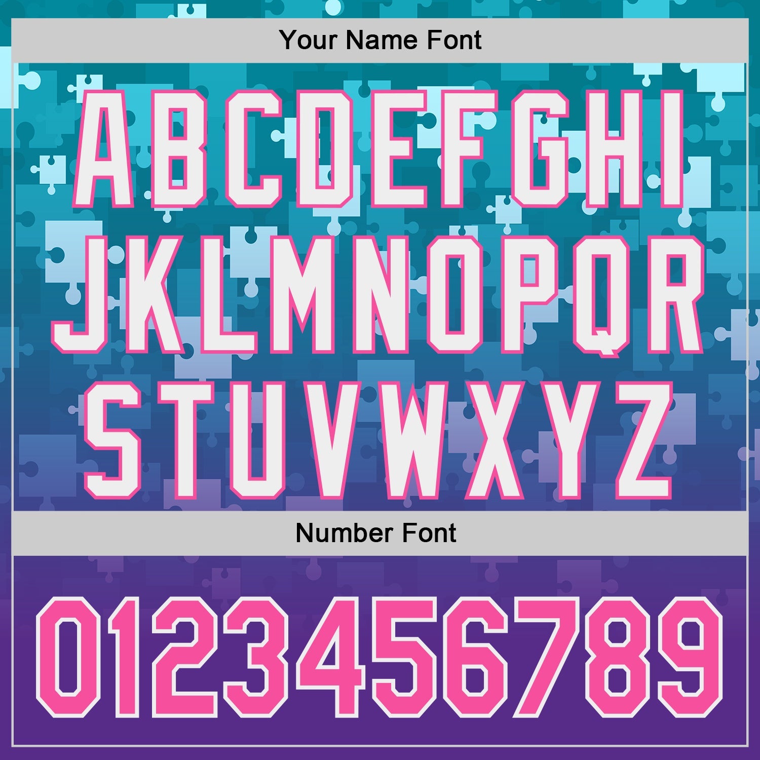 Custom Teal Pink Purple-White Gradient Puzzle 3D Pattern Design Authentic Baseball Jersey