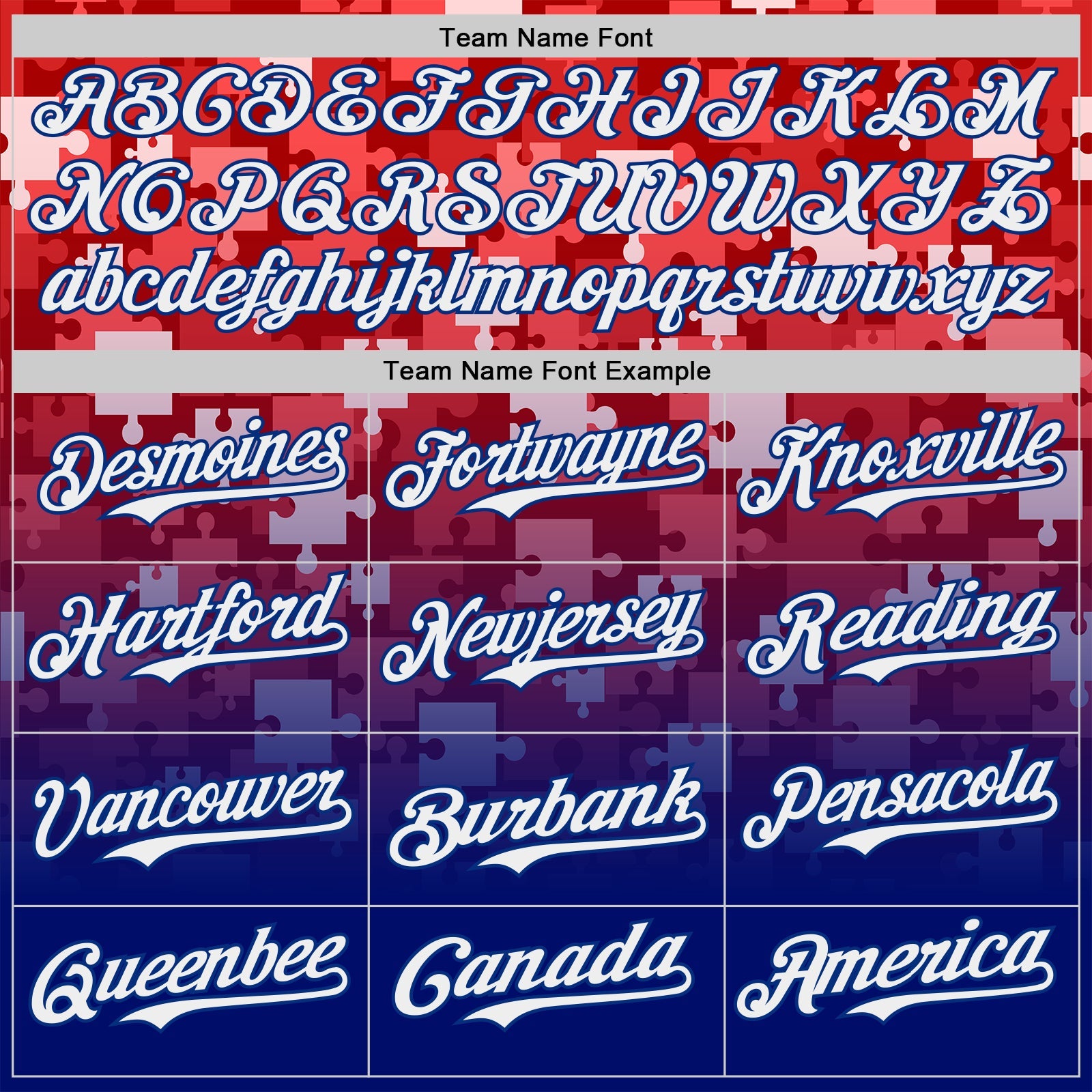 Custom Red Royal-White Gradient Puzzle 3D Pattern Design Authentic Baseball Jersey