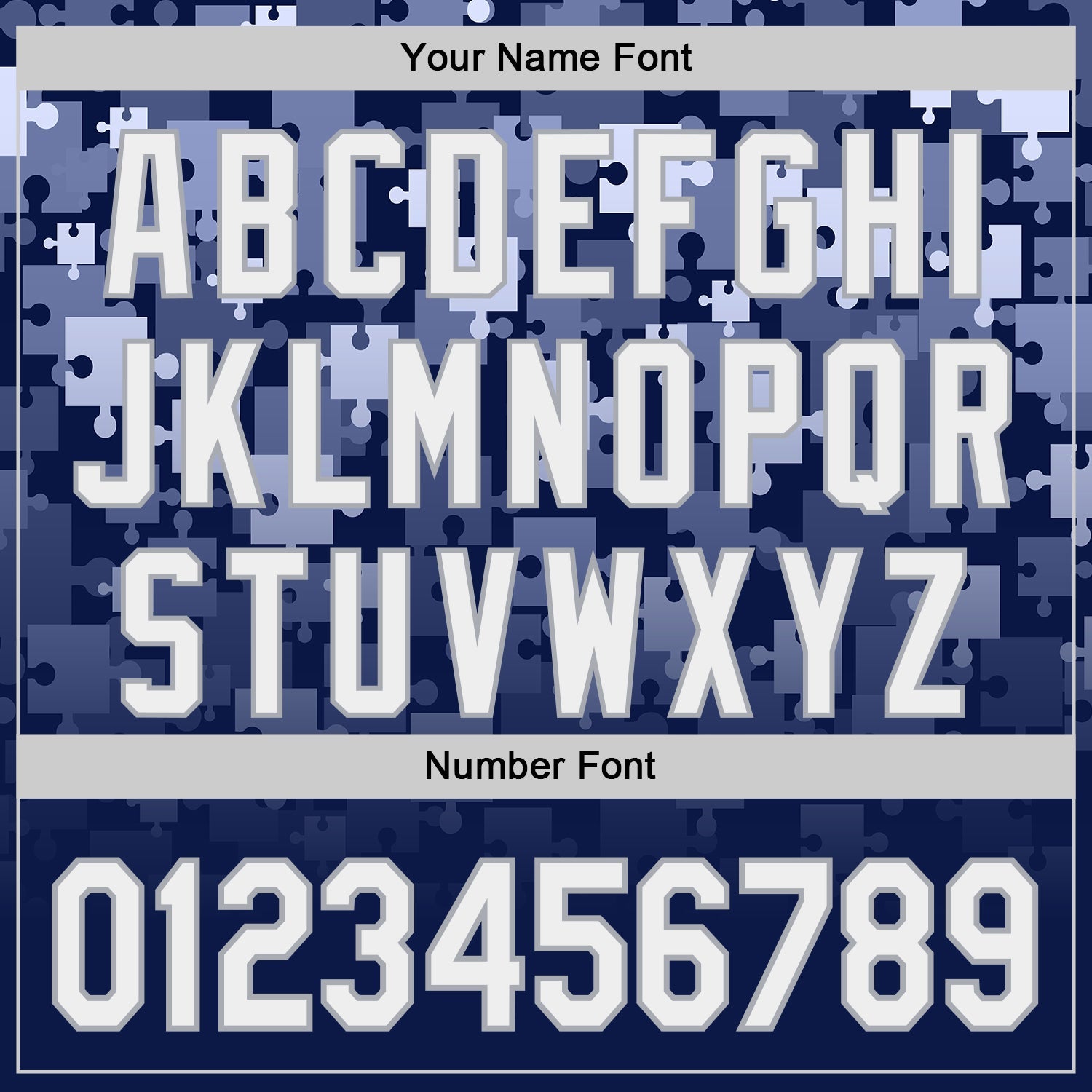 Custom Blue White Navy-Gray Gradient Puzzle 3D Pattern Design Authentic Baseball Jersey