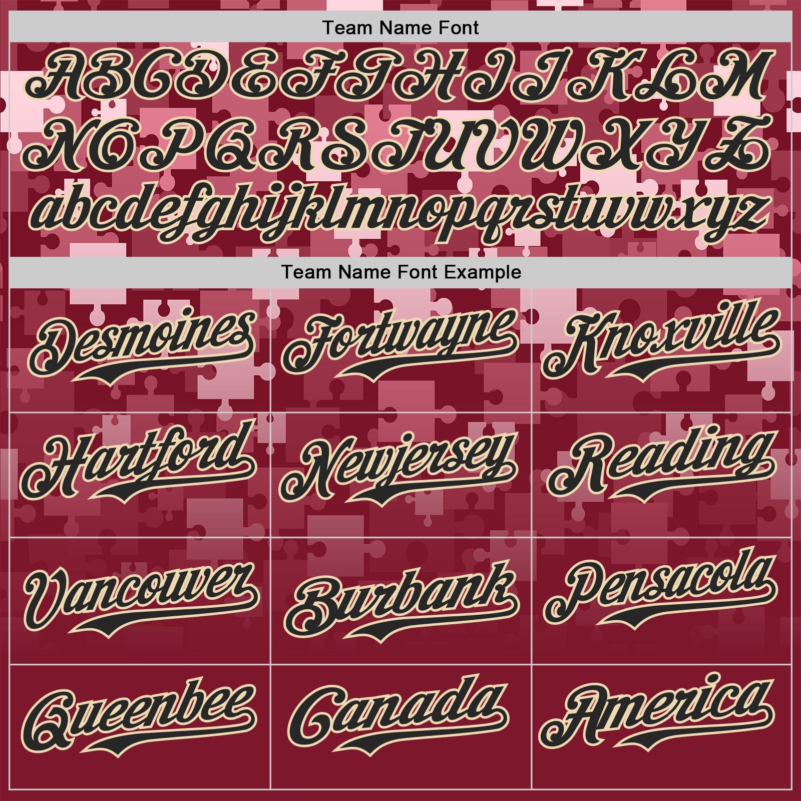 Custom Crimson Black-Cream Puzzle 3D Pattern Design Authentic Baseball Jersey
