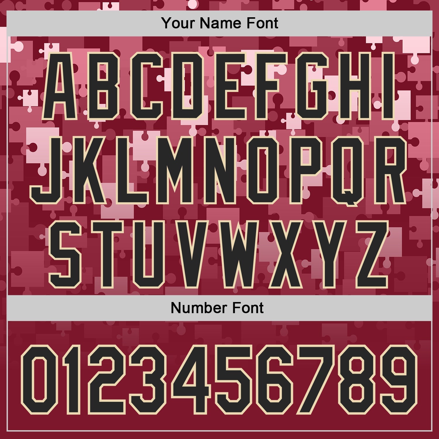 Custom Crimson Black-Cream Puzzle 3D Pattern Design Authentic Baseball Jersey