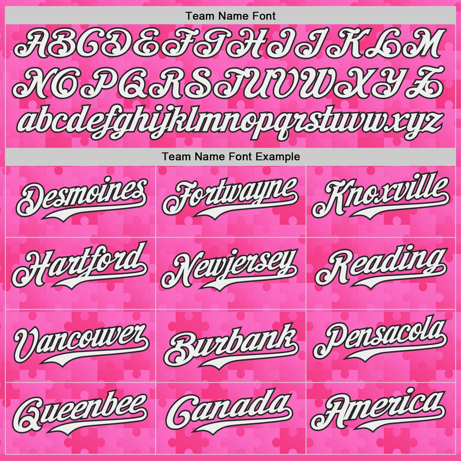 Custom Pink White-Black Puzzle 3D Pattern Design Authentic Baseball Jersey