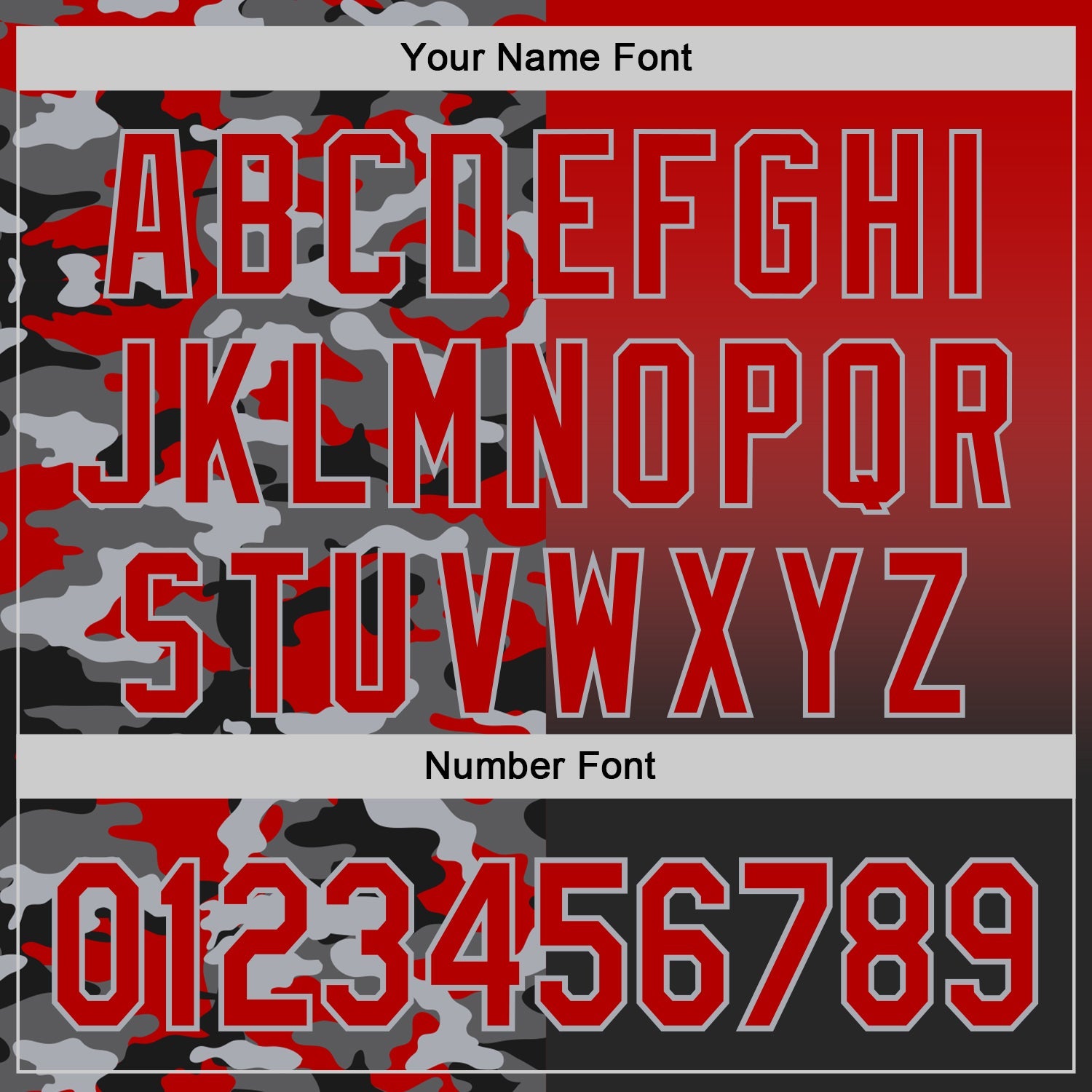 Custom Red Black-Gray Half Camo Ombre Authentic Baseball Jersey
