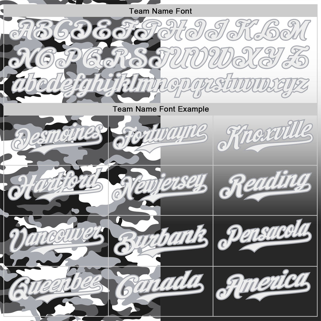 Custom White Black-Gray Half Camo Ombre Authentic Baseball Jersey