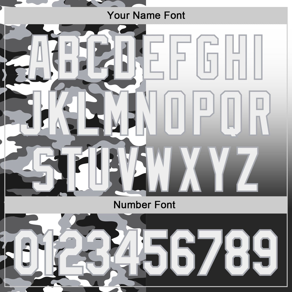 Custom White Black-Gray Half Camo Ombre Authentic Baseball Jersey