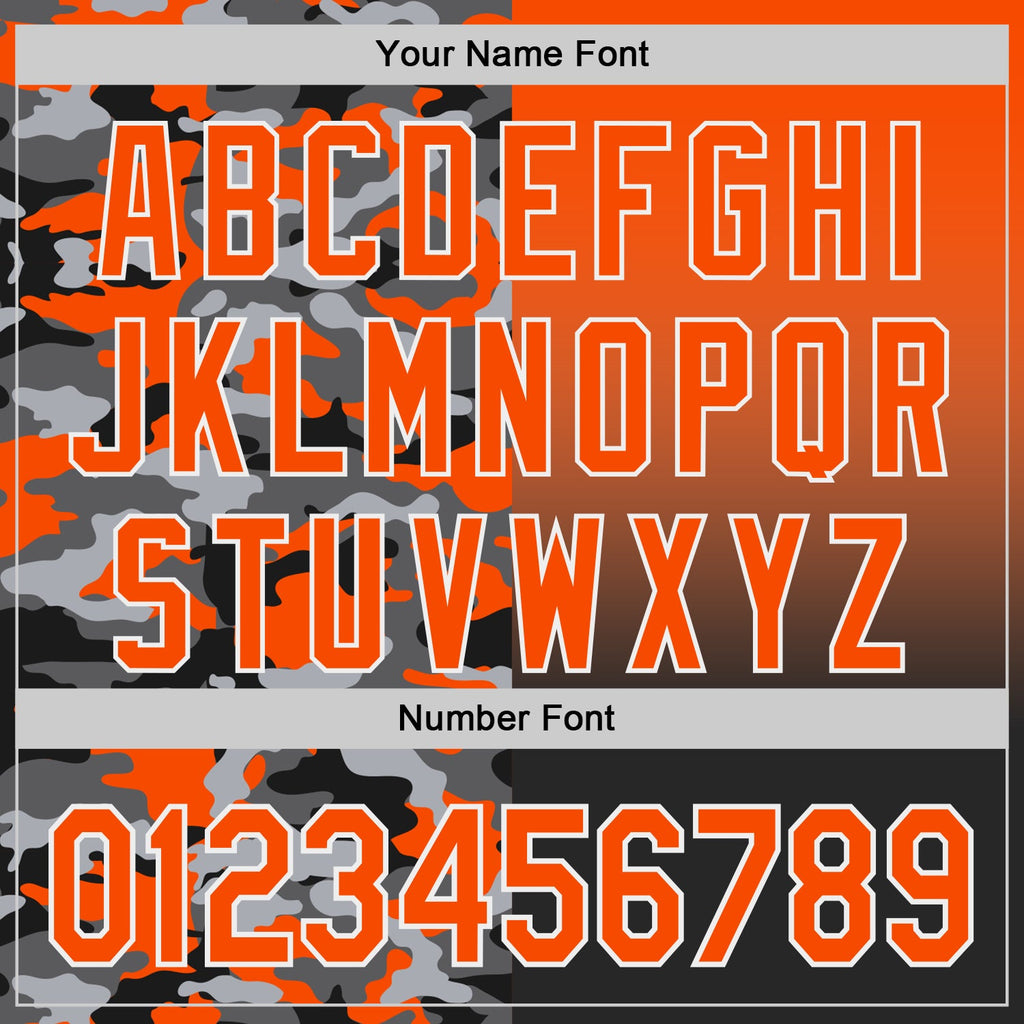 Custom Orange Black-White Half Camo Ombre Authentic Baseball Jersey