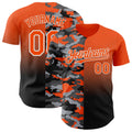 Custom Orange Black-White Half Camo Ombre Authentic Baseball Jersey