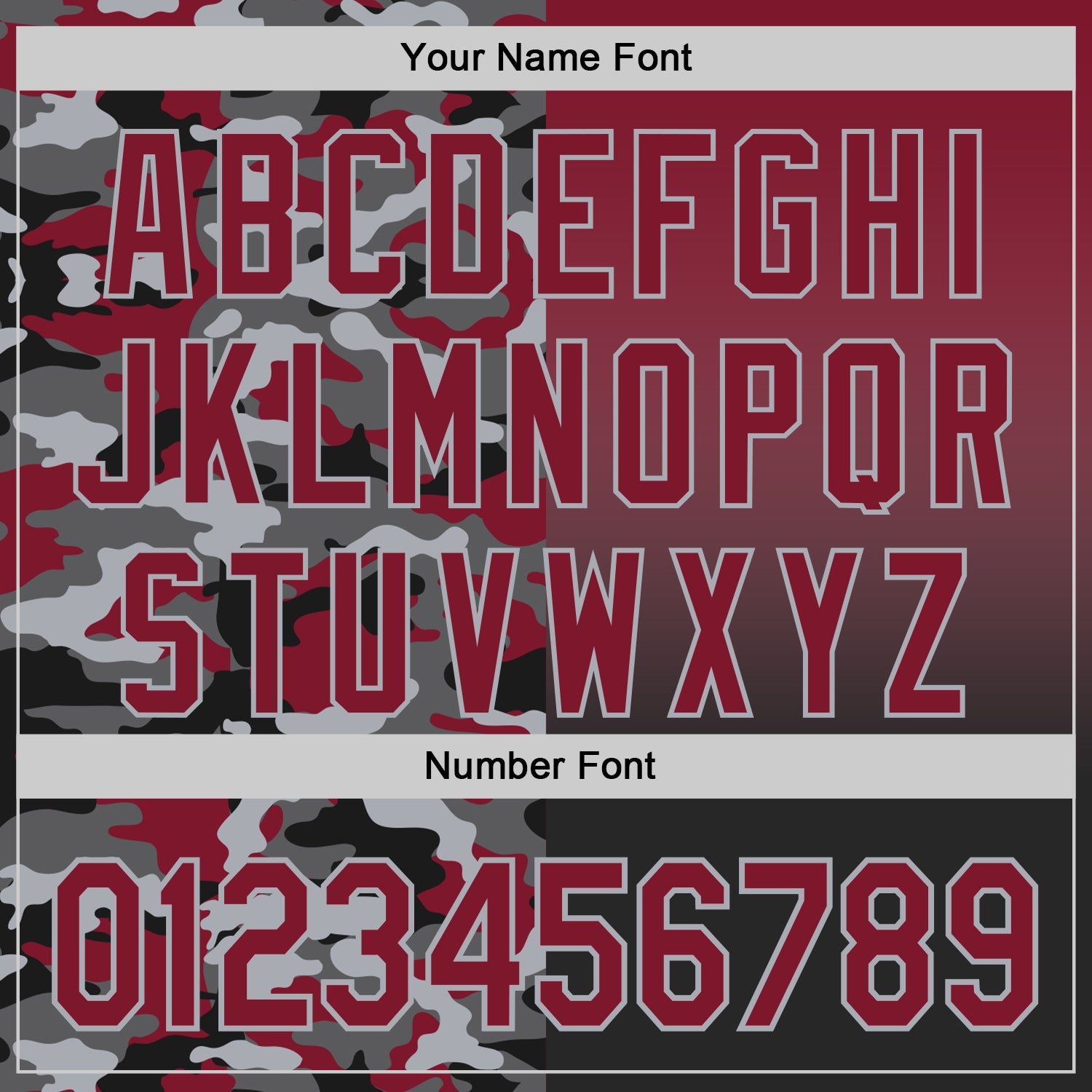 Custom Crimson Black-Gray Half Camo Ombre Authentic Baseball Jersey