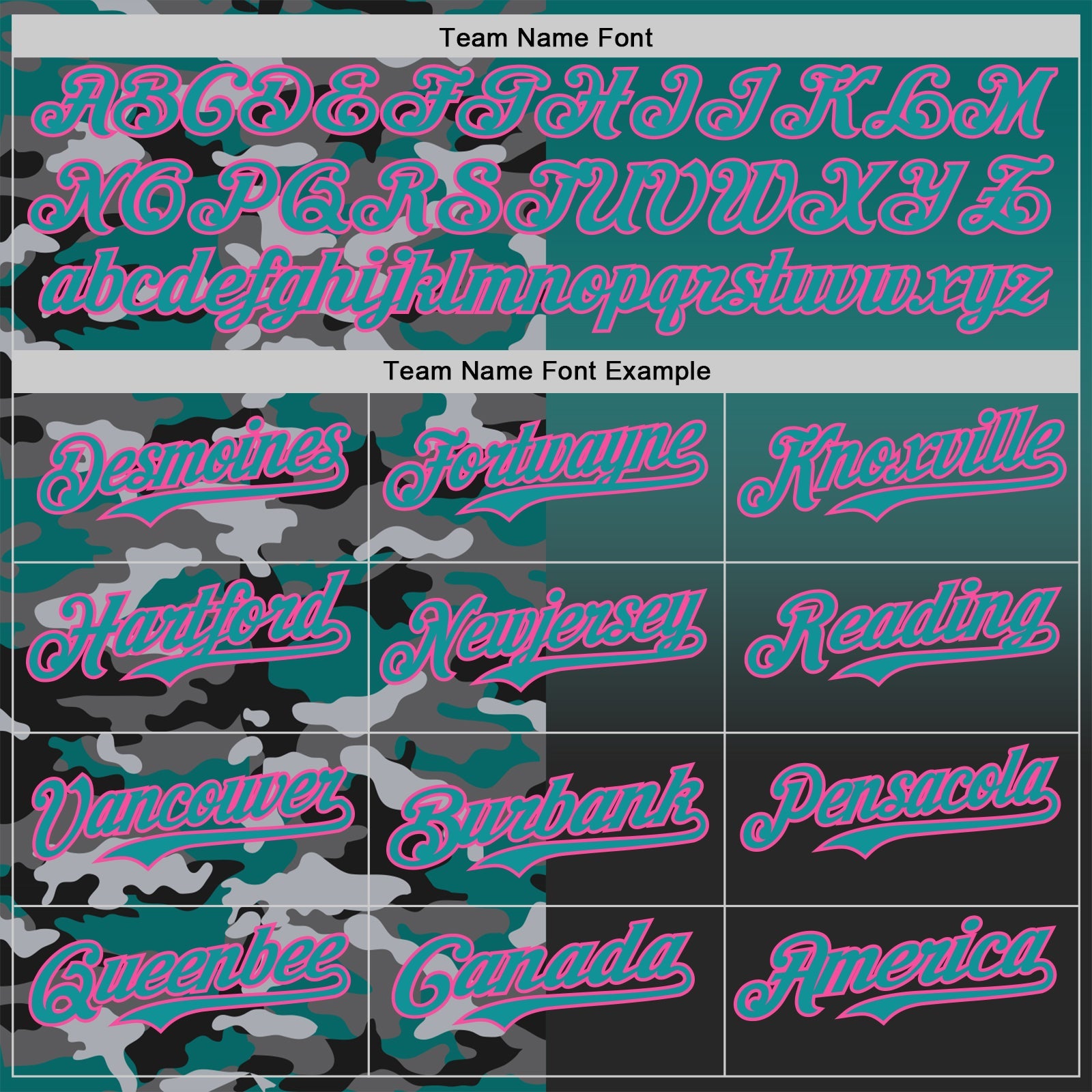 Custom Teal Black-Pink Half Camo Ombre Authentic Baseball Jersey
