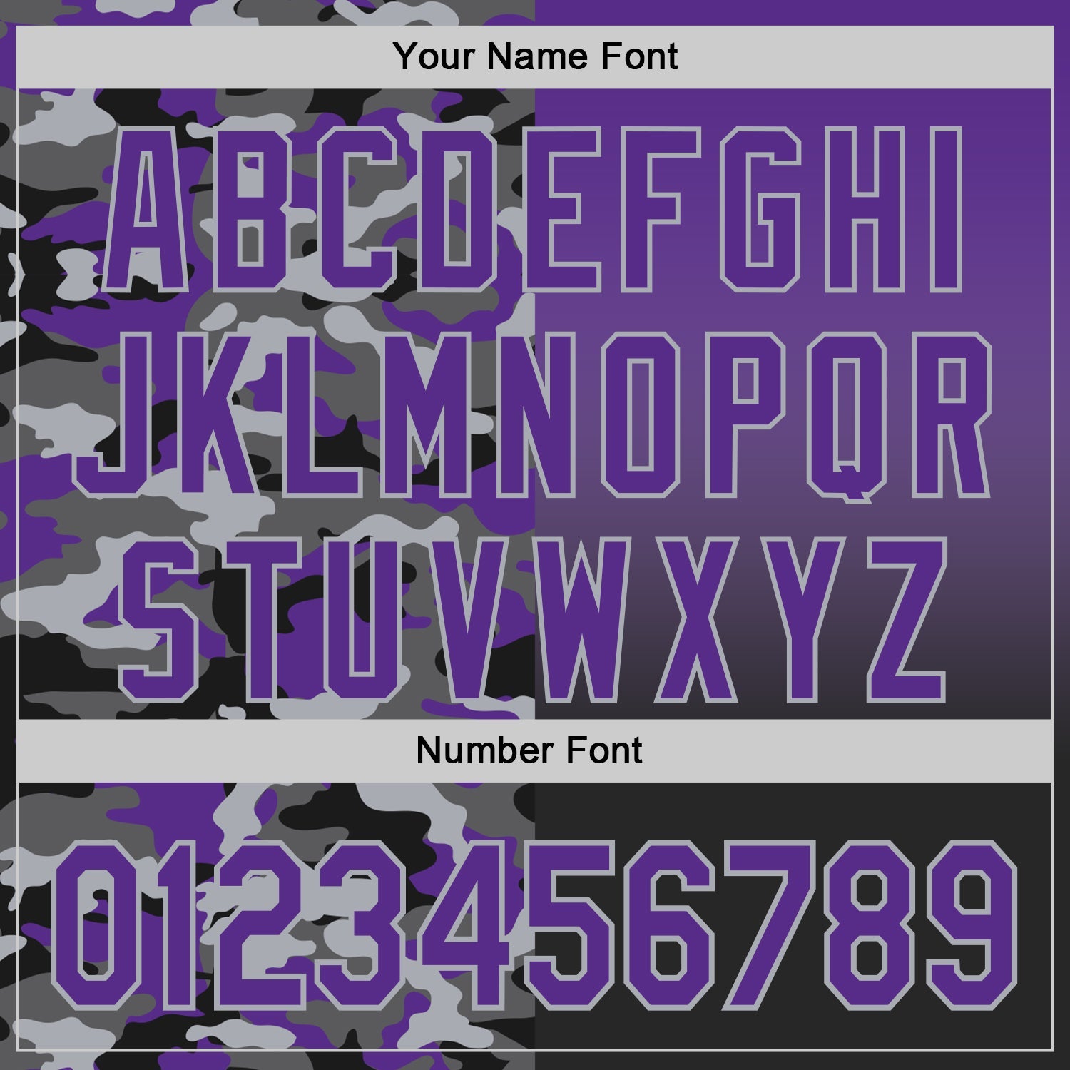Custom Purple Black-Gray Half Camo Ombre Authentic Baseball Jersey