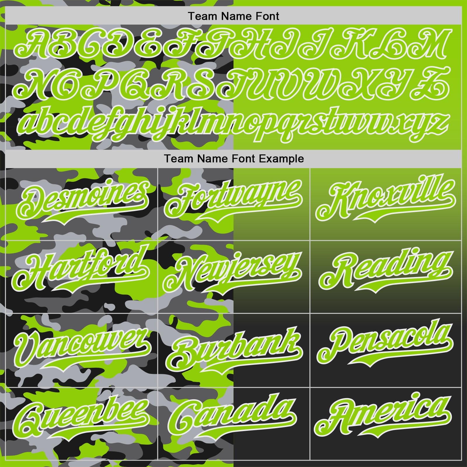 Custom Neon Green Black-White Half Camo Ombre Authentic Baseball Jersey