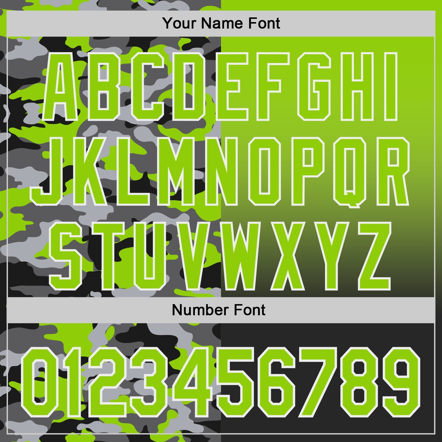 Custom Neon Green Black-White Half Camo Ombre Authentic Baseball Jersey