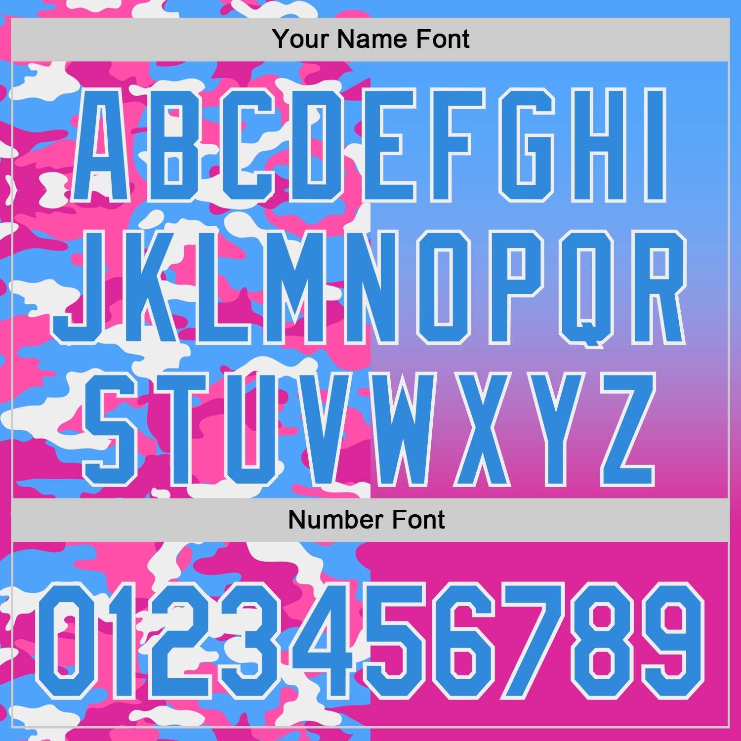 Custom Electric Blue Deep Pink-White Half Camo Ombre Authentic Baseball Jersey