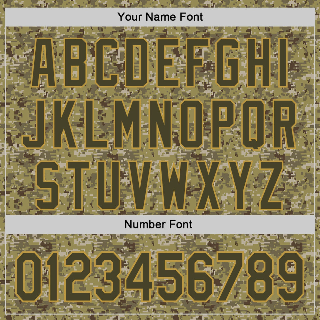 Custom Olive Brown-Old Gold Half Camo Ombre Authentic Baseball Jersey
