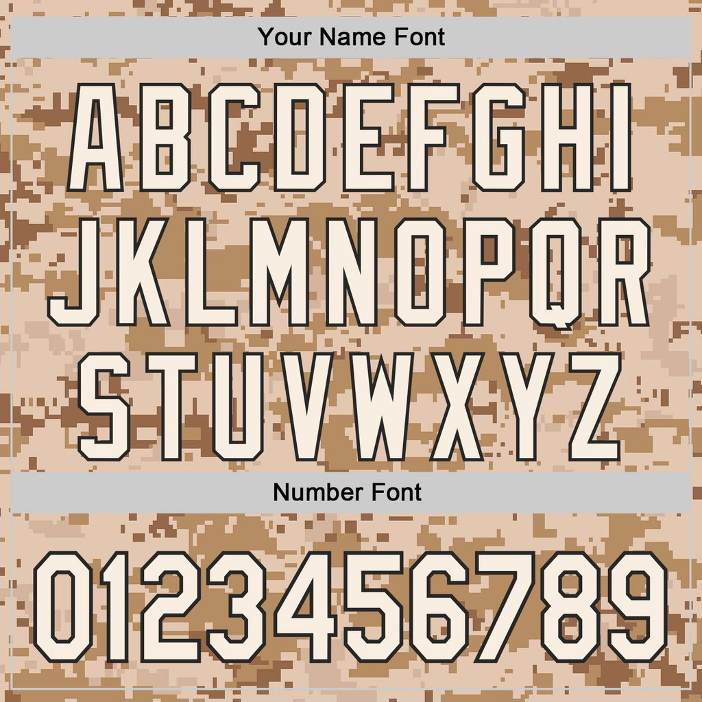 Custom Cream Brown-Black Half Camo Ombre Authentic Baseball Jersey