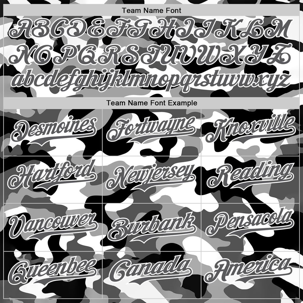 Custom White Steel Gray-Black Half Camo Ombre Authentic Baseball Jersey