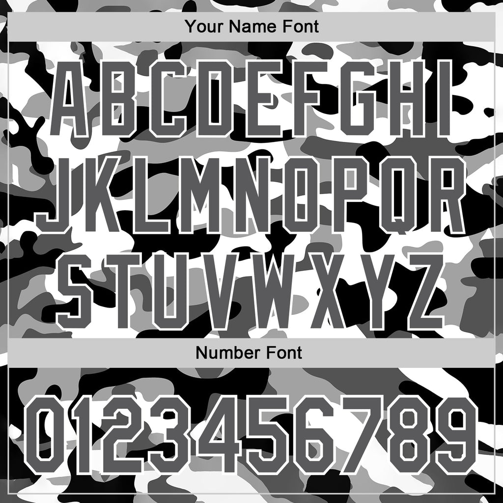 Custom White Steel Gray-Black Half Camo Ombre Authentic Baseball Jersey