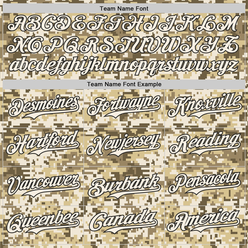 Custom Cream Olive-Black Half Camo Ombre Authentic Baseball Jersey