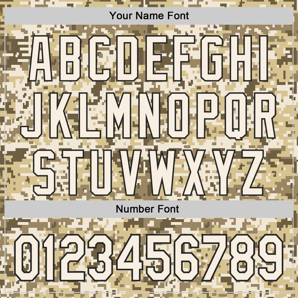 Custom Cream Olive-Black Half Camo Ombre Authentic Baseball Jersey