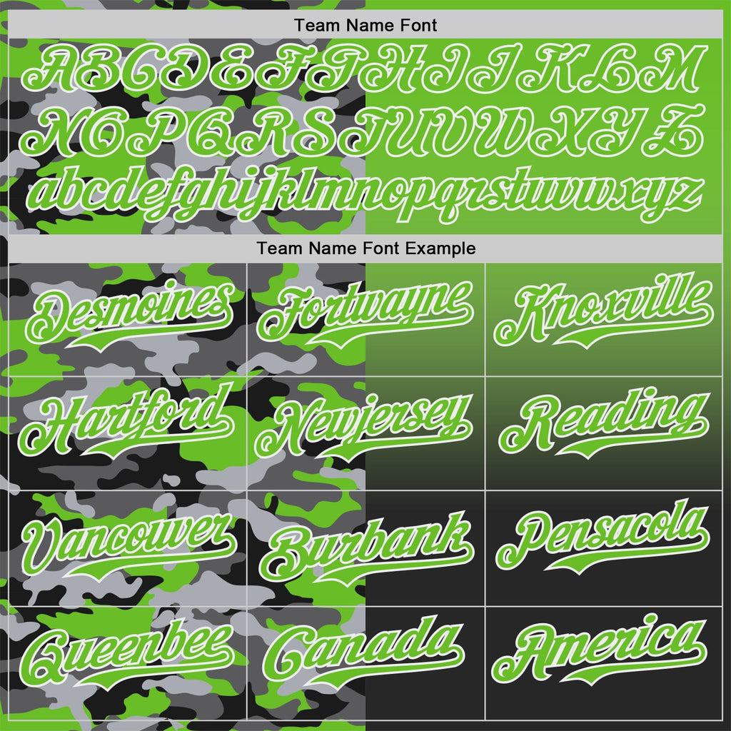 Custom Aurora Green Black-White Half Camo Ombre Authentic Baseball Jersey