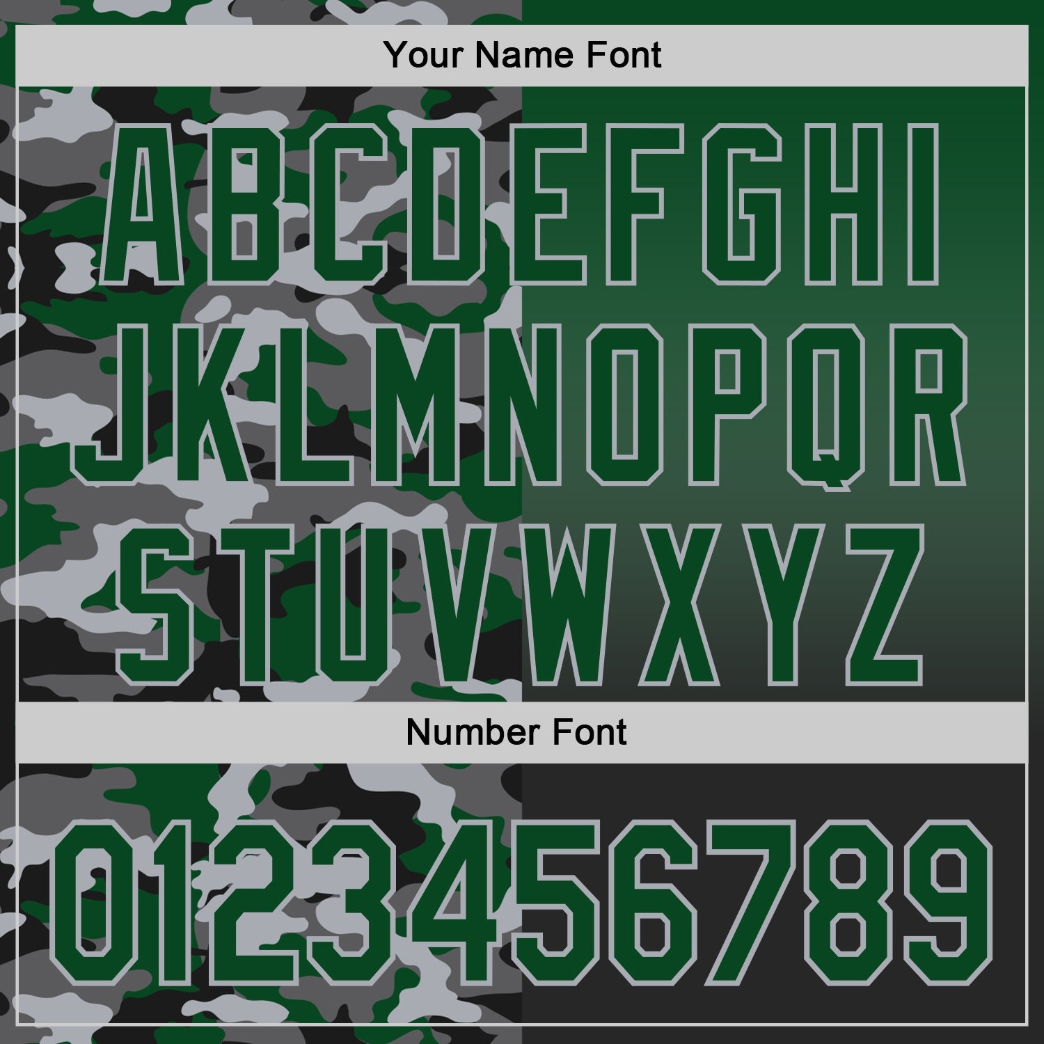 Custom Green Black-Gray Half Camo Ombre Authentic Baseball Jersey