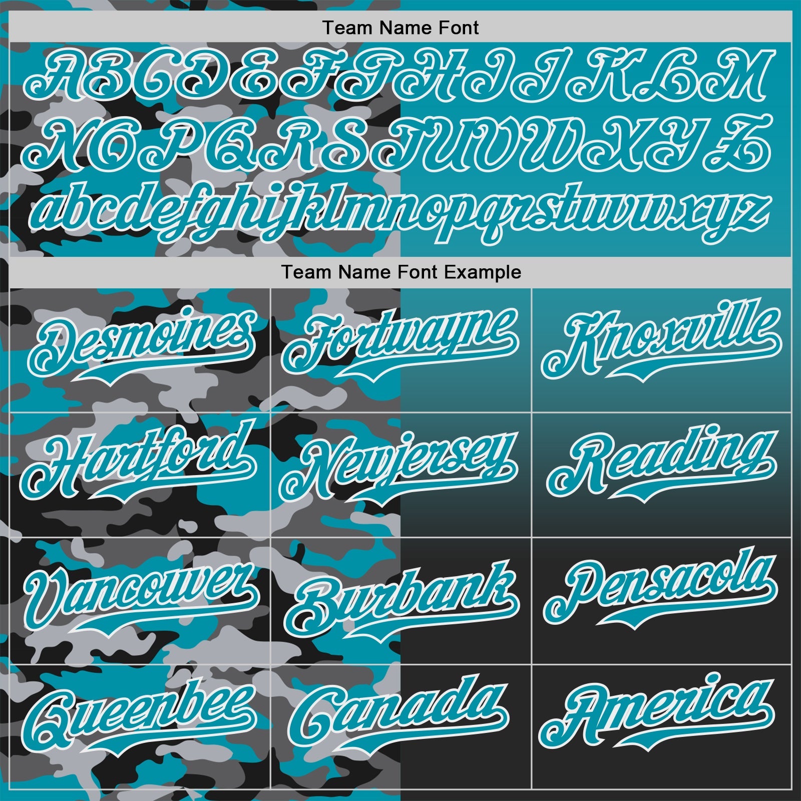 Custom Teal Black-White Half Camo Ombre Authentic Baseball Jersey