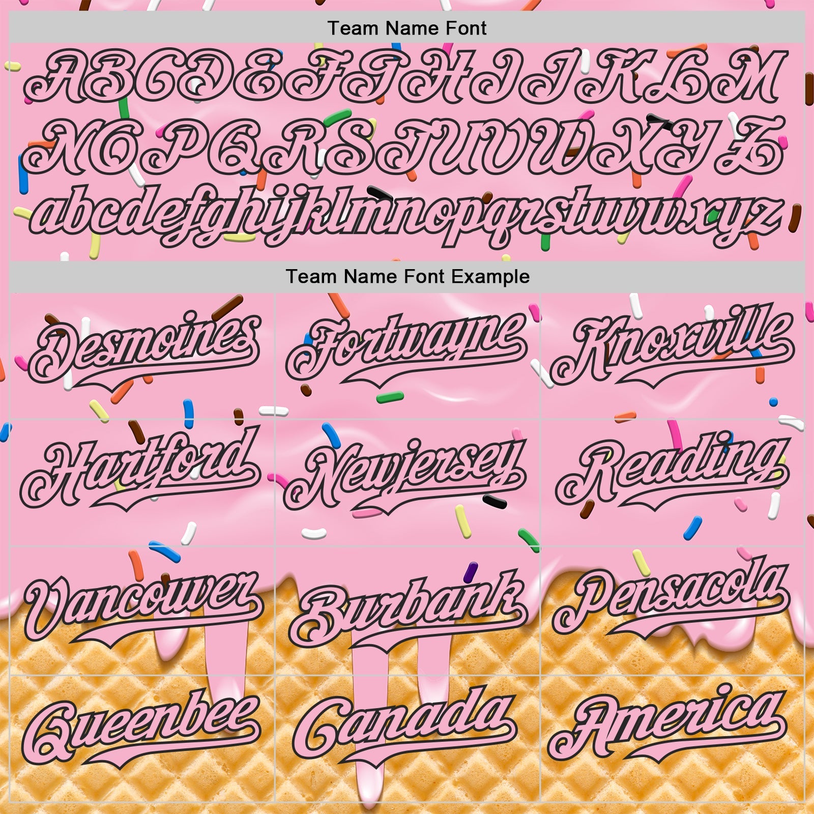 Custom Light Pink-Black Ice Cream Waffle Foodie Dessert Authentic Baseball Jersey