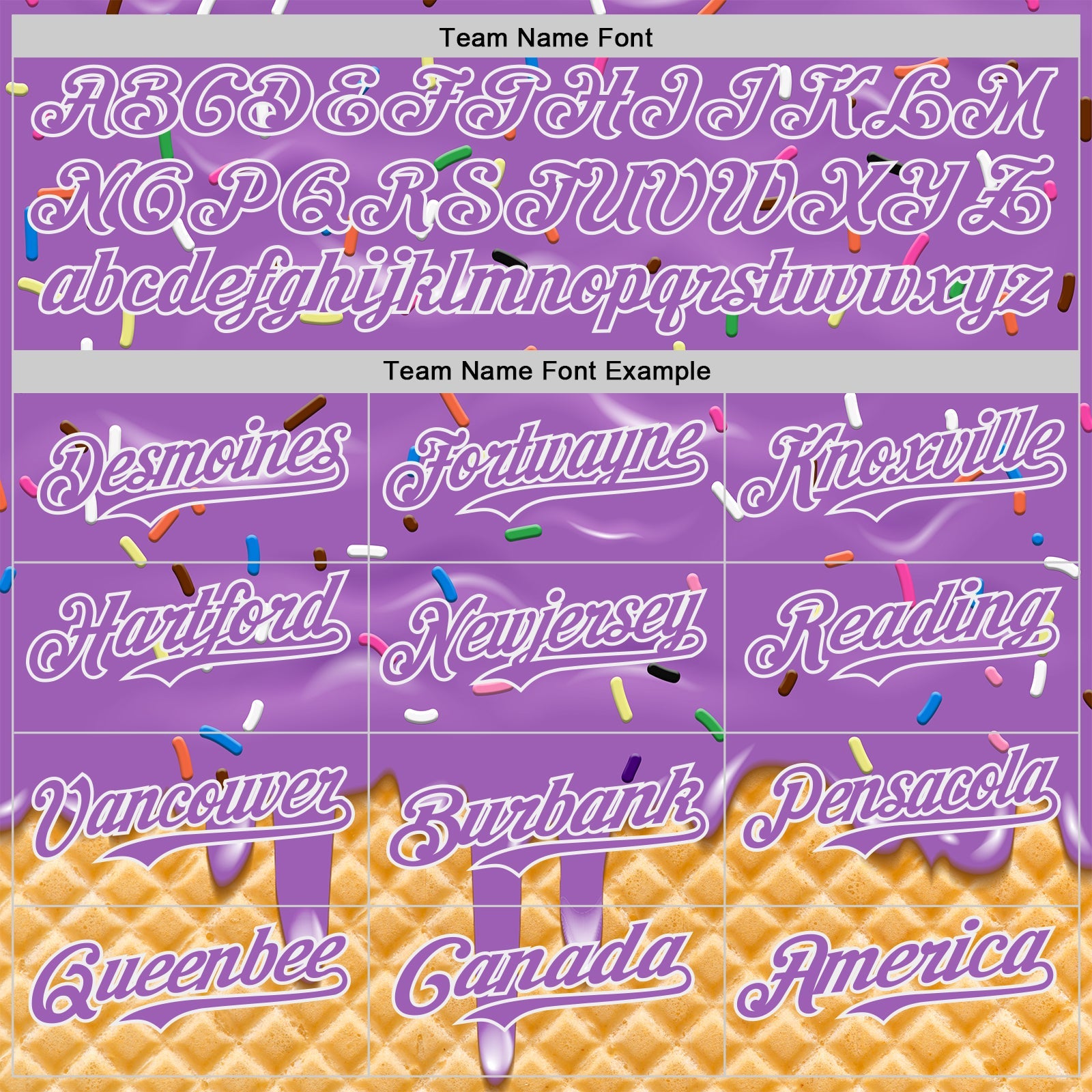 Custom Medium Purple-White Ice Cream Waffle Foodie Dessert Authentic Baseball Jersey