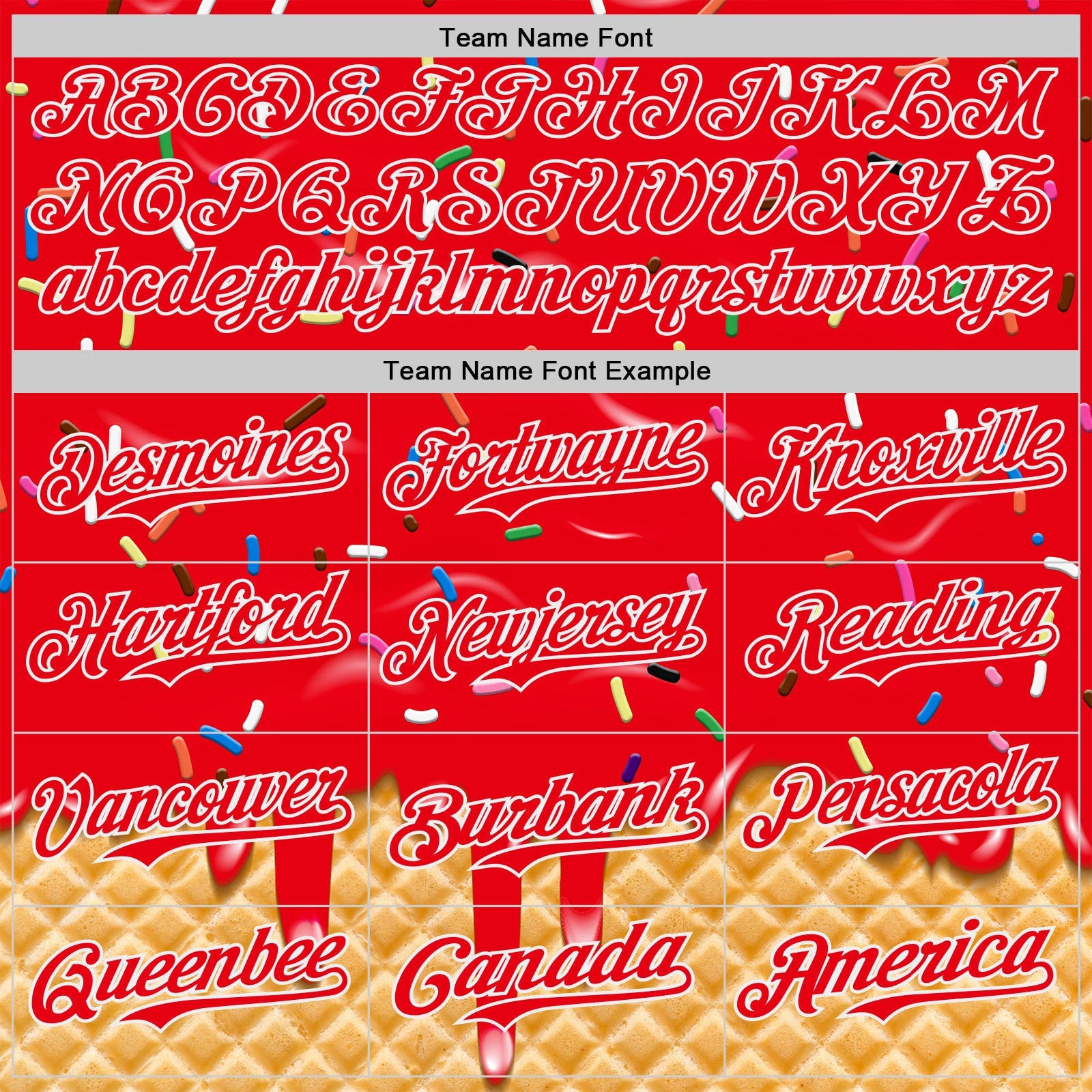 Custom Fire Red-White Ice Cream Waffle Foodie Dessert Authentic Baseball Jersey