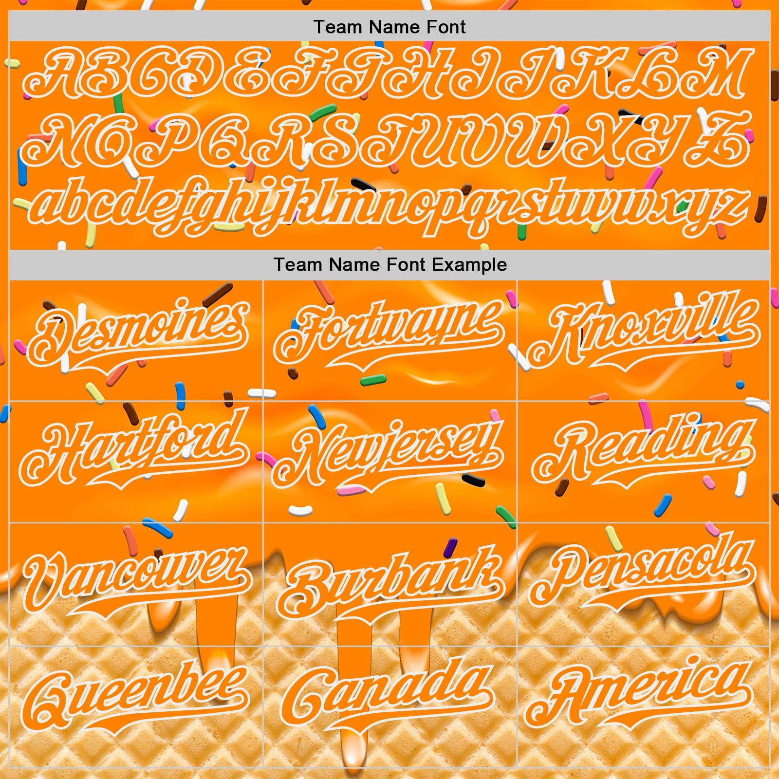 Custom Bay Orange-White Ice Cream Waffle Foodie Dessert Authentic Baseball Jersey