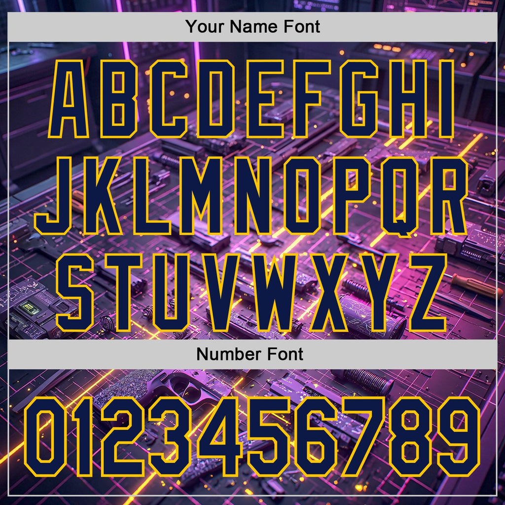 Custom Black Navy-Yellow Futurism Cyberpunk E-sports 3D Pattern Design Authentic Baseball Jersey