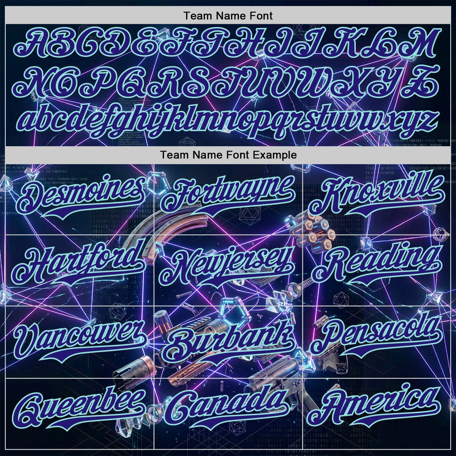 Custom Black Dark Purple-Ice Blue Futurism Tech E-sports 3D Pattern Design Authentic Baseball Jersey
