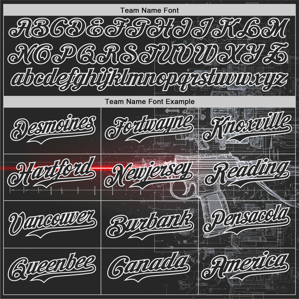 Custom Black-White Futurism Sci-Fi E-sports 3D Pattern Design Authentic Baseball Jersey