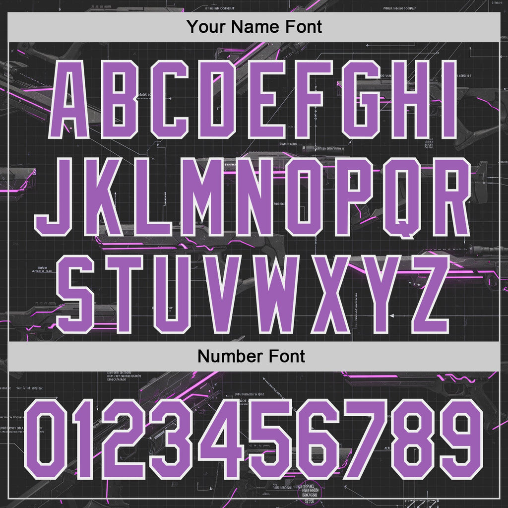 Custom Black Medium Purple-White Futurism Sci-Fi E-sports 3D Pattern Design Authentic Baseball Jersey